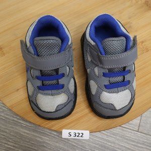 Nike Shoes Infant Toddler Boy Size 4.5C Gray Blue Casual Sneaker Hook Loop Strap
